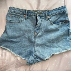 High waisted jean shorts